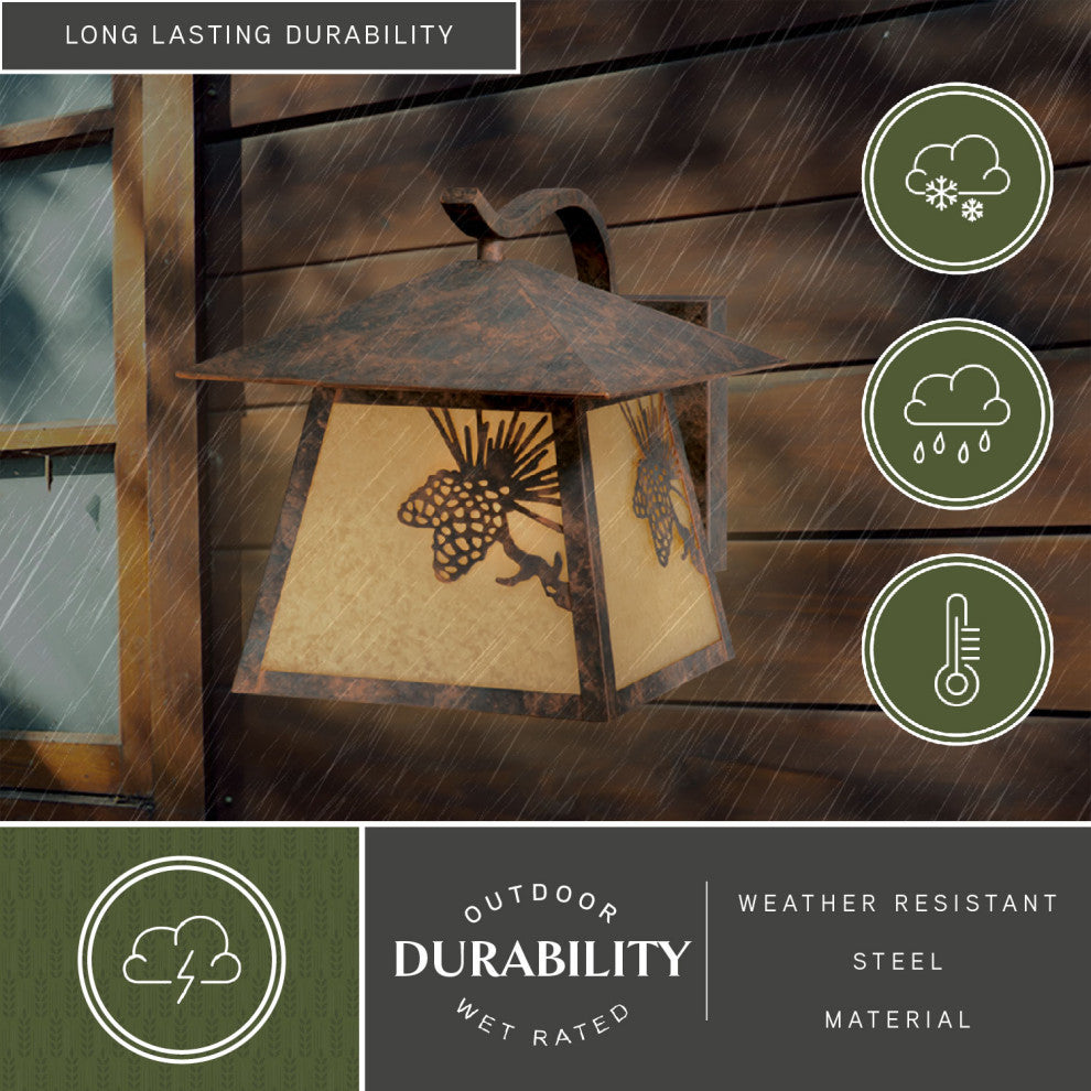 Whitebark 9.25" Outdoor Wall Light Olde World Patina