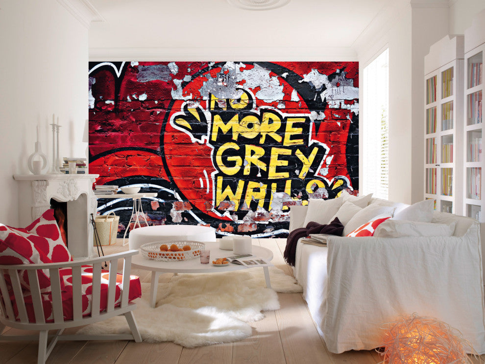 No More Grey Walls Wall Mural DM126 by Ideal Decor