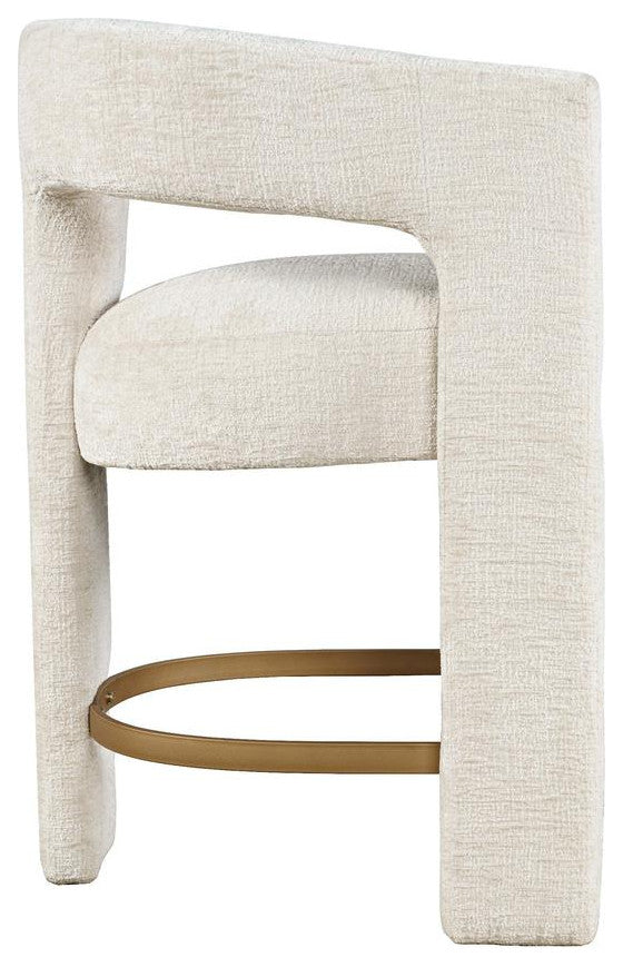 Gwen Modern Luxury Jacquard Fabric Upholstered Sculpture Counter Stool