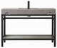 Funes Bath Vanity with Mirror, Matte Black Support, 48'', Grey Stone Top