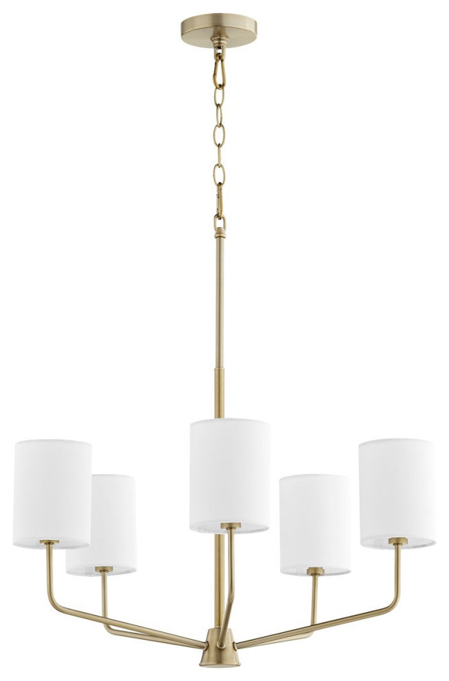 Quorum Harmony 5-Light Chandelier 657-5-80, Aged Brass