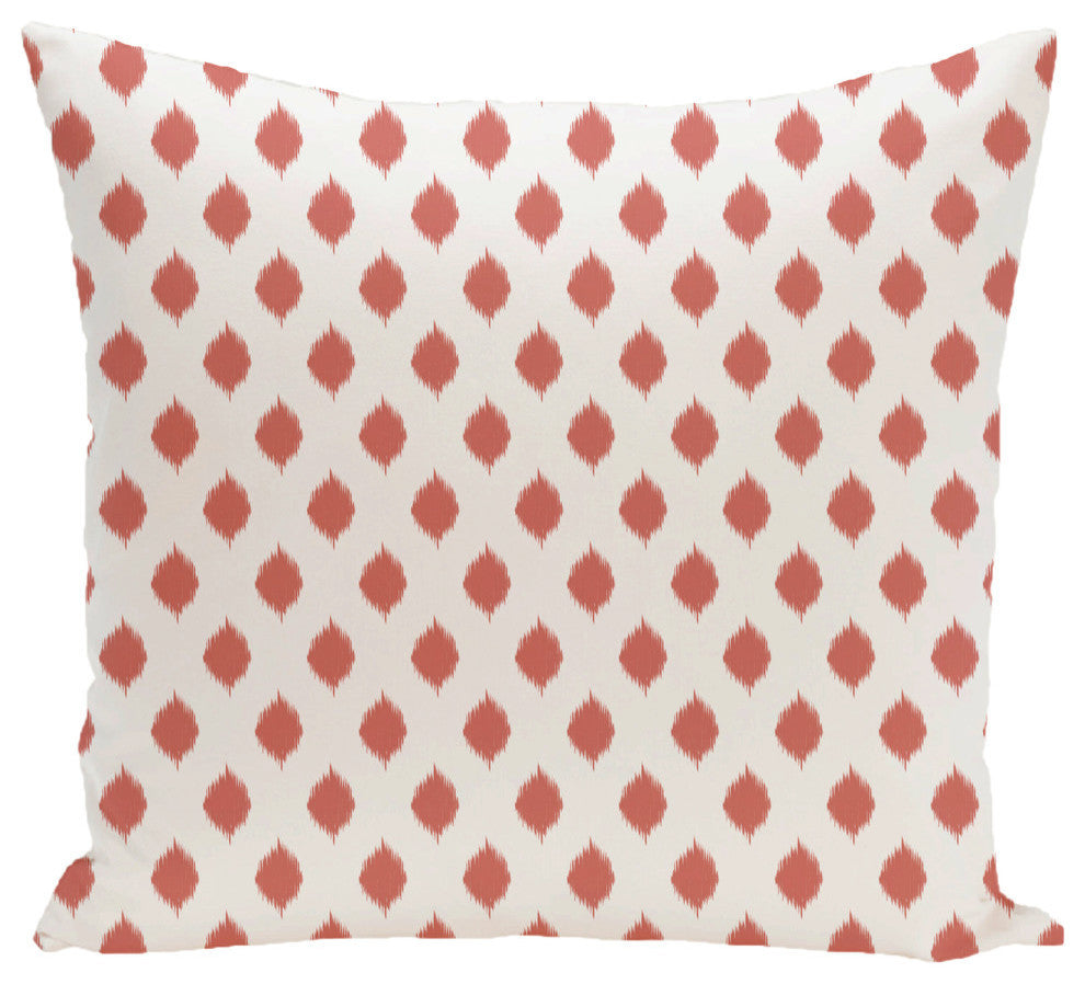 Cop-Ikat Geometric Print Outdoor Pillow, Seed, 20"x20"