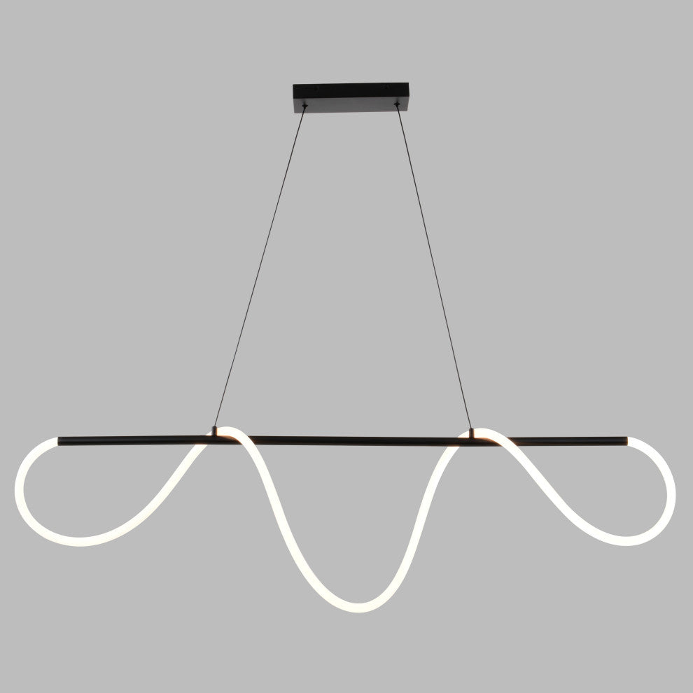 Bowman 1-Light LED Matte Black Linear Island Pendant