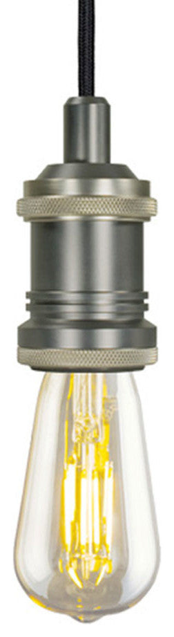 Light Line Voltage Vintage Led Pendant And Canopy Kit, Graphite With Antique Nic