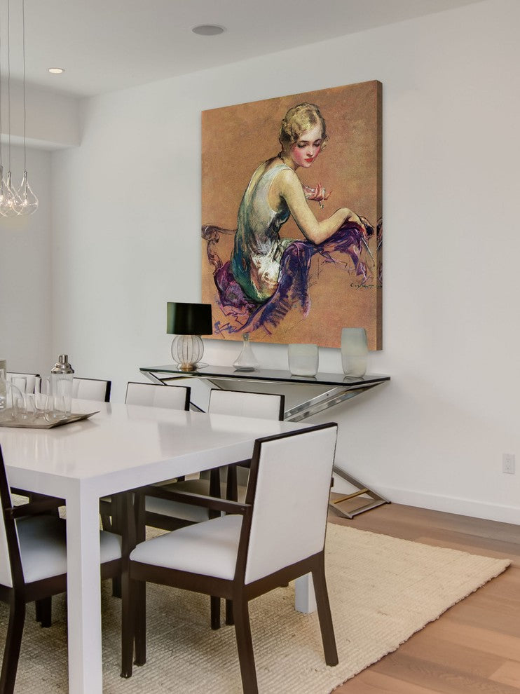 "Pastel Portrait" Painting Print on Canvas by Guy Hoff