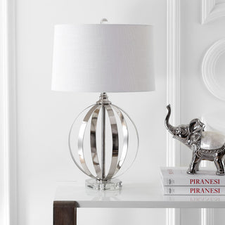 Logan 26" Metal Orb Table Lamp, Polished Nickel
