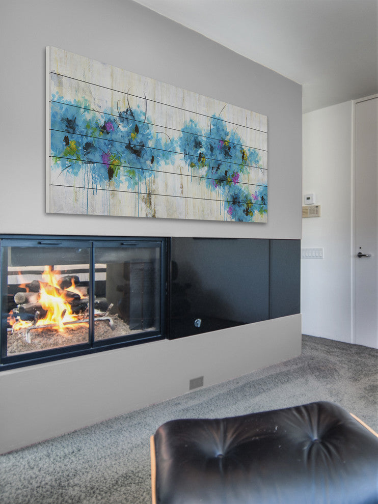 Marmont Hill, "Center Piece II 3" by Julie Joy Painting on White Wood, 40x20