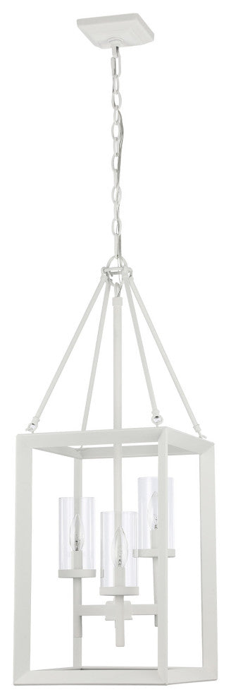 Golden Lighting 2073-3P Smyth 3 Light 12"W Taper Candle Pendant - Natural White