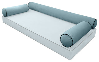 STYLE V6 TwinXL Velvet ContrastPipe Indoor Daybed Bolster Pillow|CoverOnly|AD355