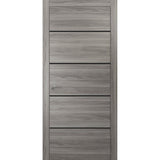 Solid French Door 24 x 80 | Planum 0015 Ginger Ash with| Bathroom