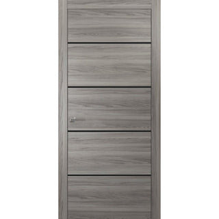 Solid French Door 24 x 80 | Planum 0015 Ginger Ash with| Bathroom