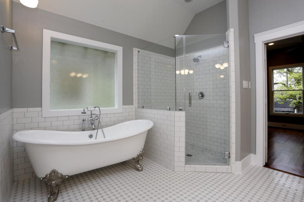 Octagon Mosaic Carrara Marble White Bianco Tile Gray Dots Honed 2", 1 sheet