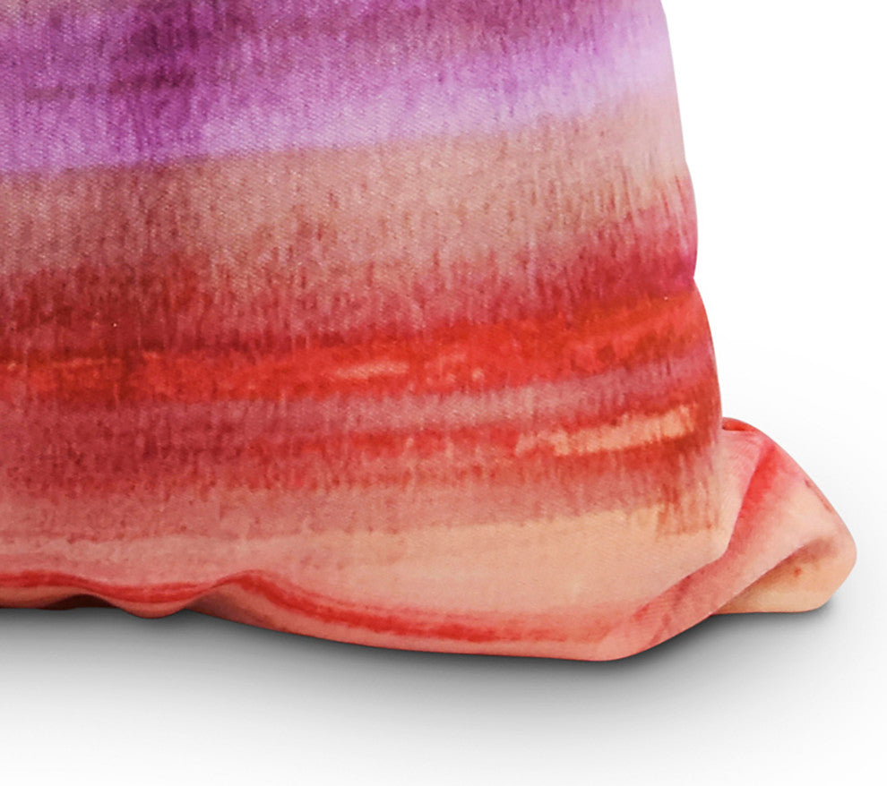 16" Sunset Beauty Multi Color Stripe Print Decorative Throw Pillow