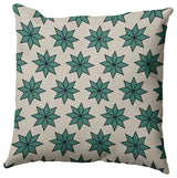 Mint Colored Christmas Stars Christmas Polyester Throw Pillow, 16"x16"