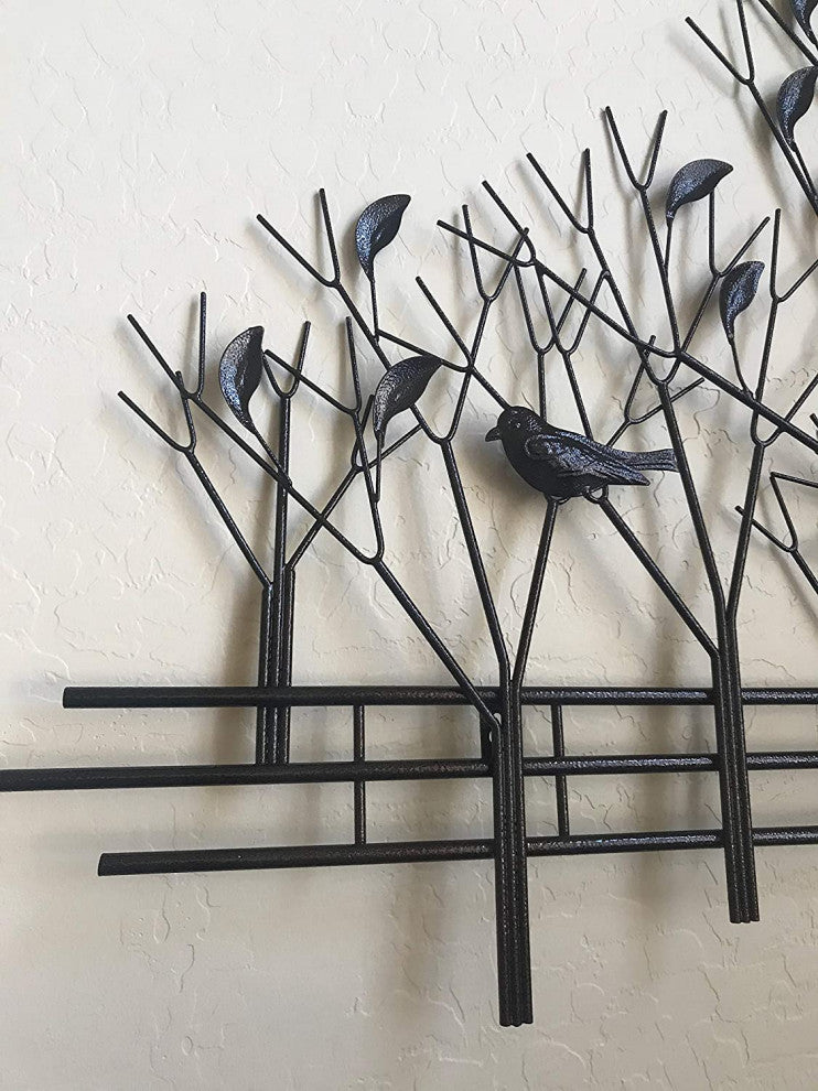DecorShore Trees and Birds 3D Metal Wall Art Sculpture Home and Office