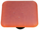 Art Glass Square Opaline Knob, Black Post, Opaline, Burnt Orange