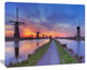 Windmills Morning Panorama, Oversized Abstract Canvas Art Print, 60x40