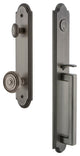 Arc 1-Piece Dummy Handleset, D Grip and Soleil Knob, Antique Pewter, 848722