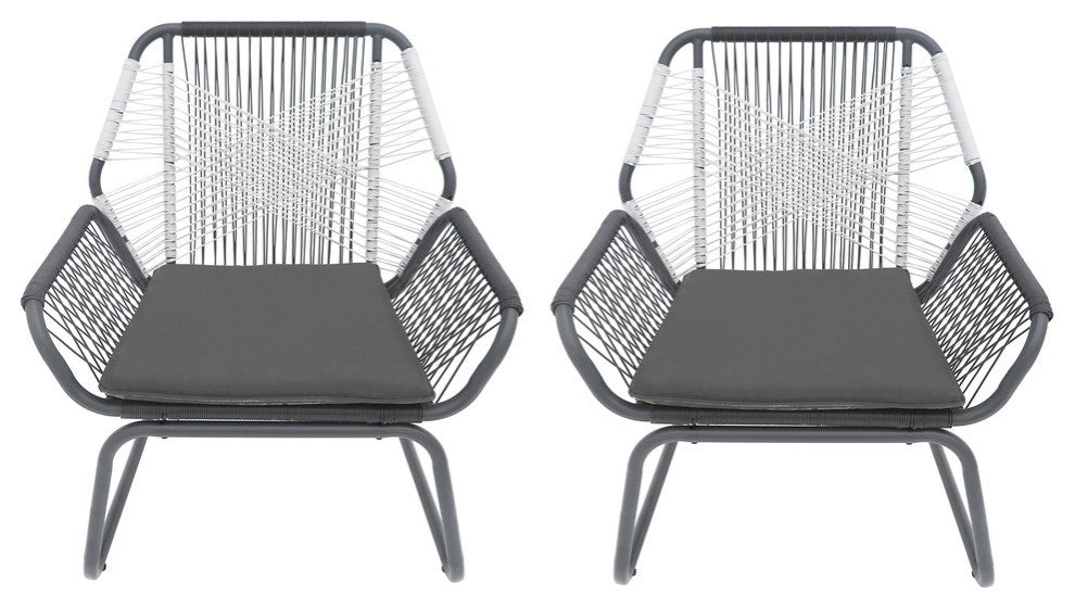 Hannah Outdoor Faux Rattan Club Chair, Set of 2