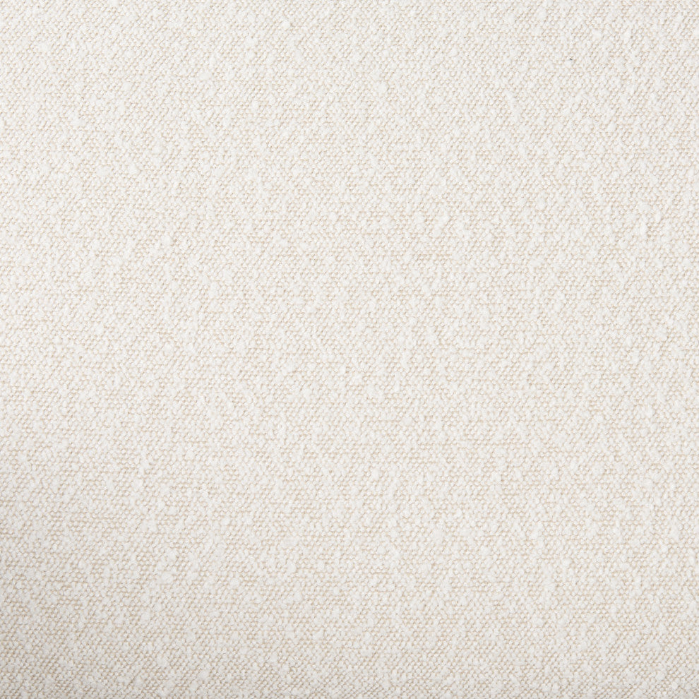 Kopari Cream Boucle Fabric w/ Dark Brown Solid Wood Frame Accent Chair