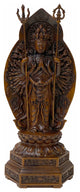 Chinese Brown Guan Yin Tara Bodhisattva Avalokitesvara Wood Statue Hws1741