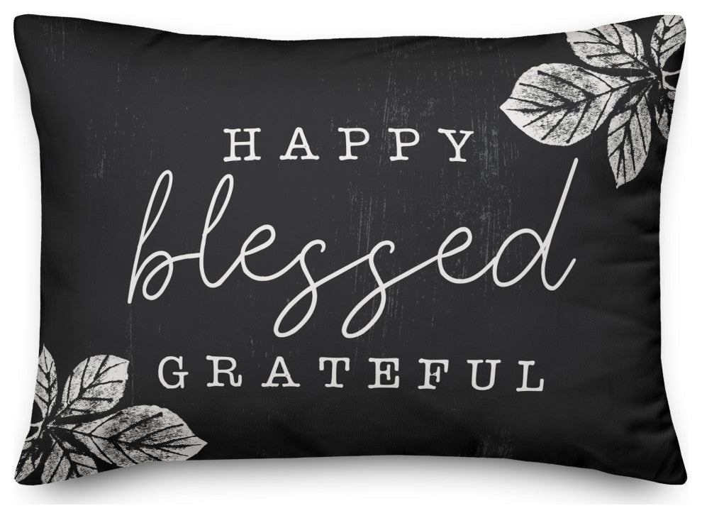 Happy Blessed Grateful 14x20 Spun Poly Pillow