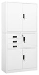 vidaXL Office Cabinet White 35.4"x15.7"x70.9" Steel