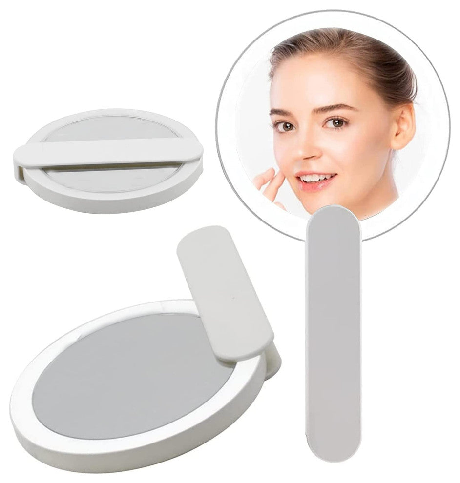 Swivel LED Makeup Mirror, White