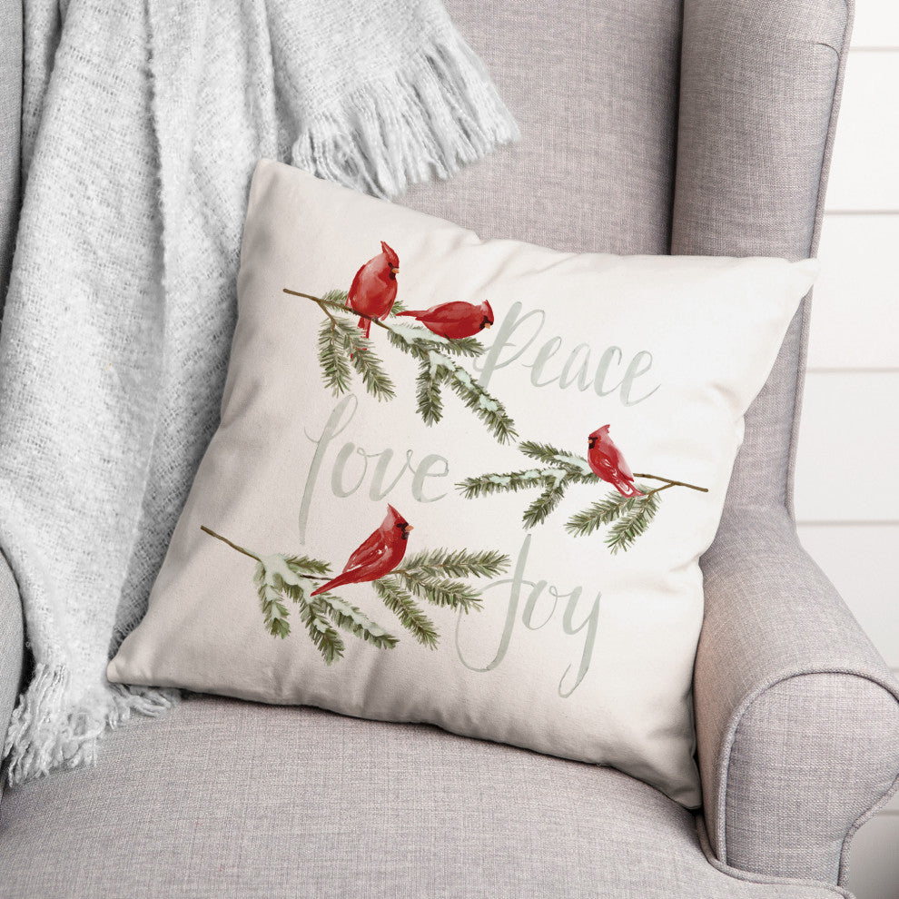 Peace Love Joy 2 18x18 Spun Poly Pillow