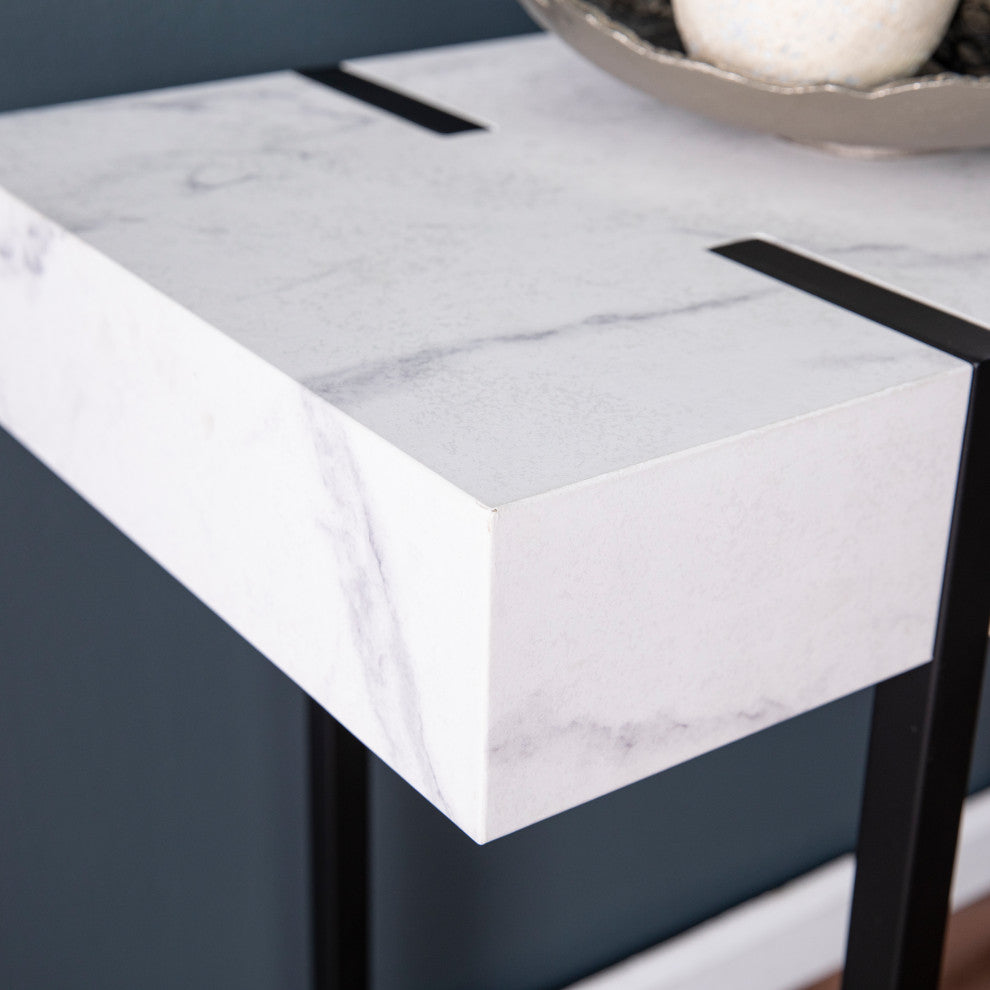 Bianca Modern Faux Marble Console Table