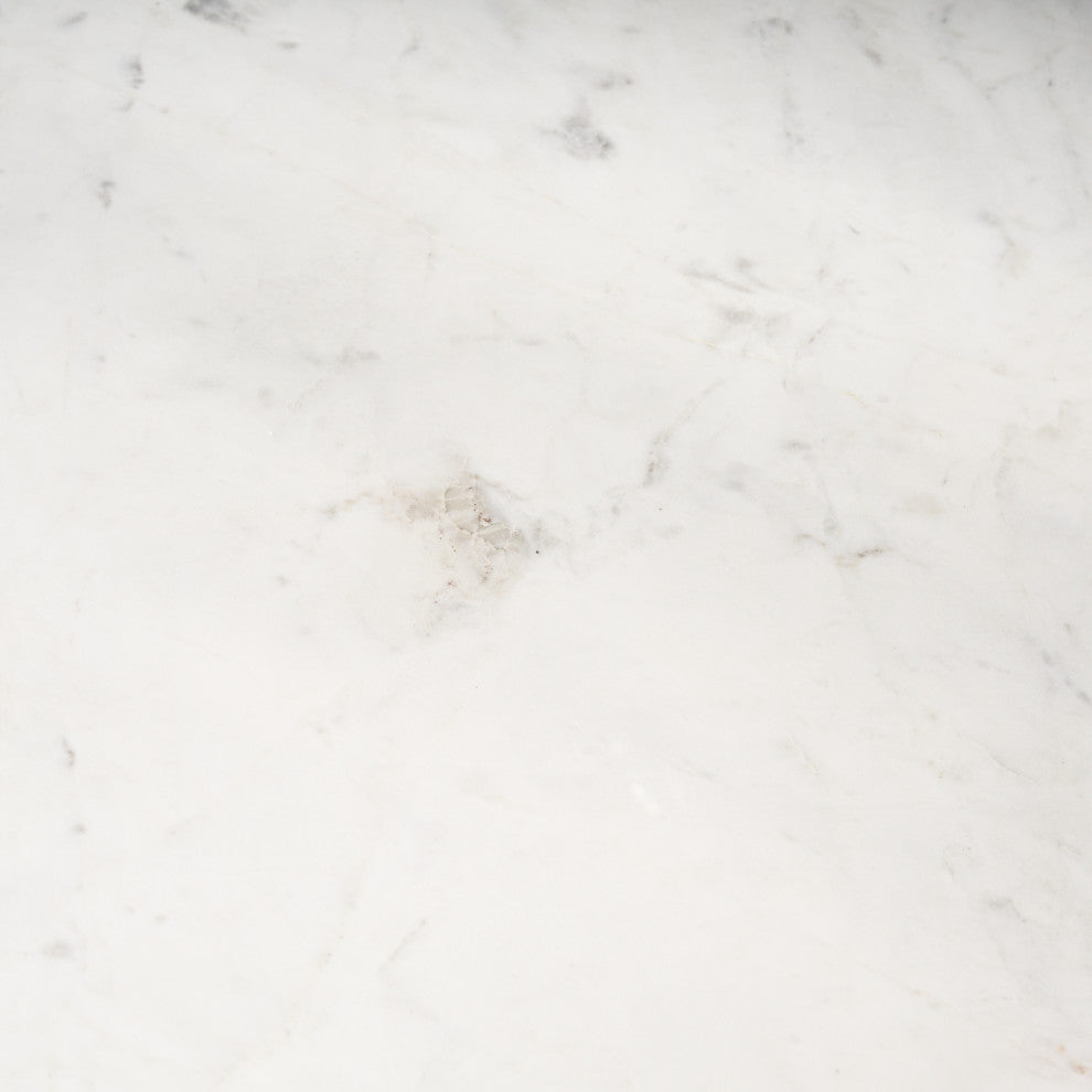 Allyson 42" Medium Brown With White Marble Top Dining Table