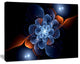Fractal Flower with Orange Flame, Floral Canvas Art Print, 40"x30"
