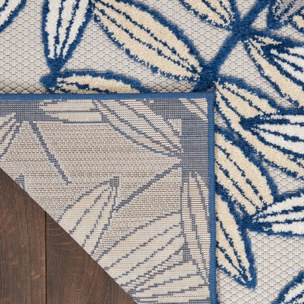 Nourison Aloha 2' x 6' Ivory/Navy Tropical Area Rug