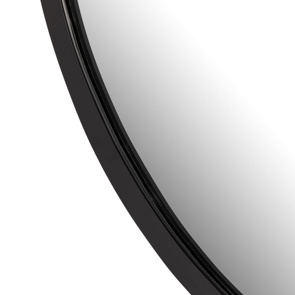 Hyde Round Mirror-Black Aluminum