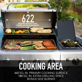 Kenmore 4 Burner Open Cart Gas Grill with Side Burner