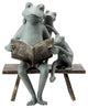 Reading Frog Family Garden Sculpture