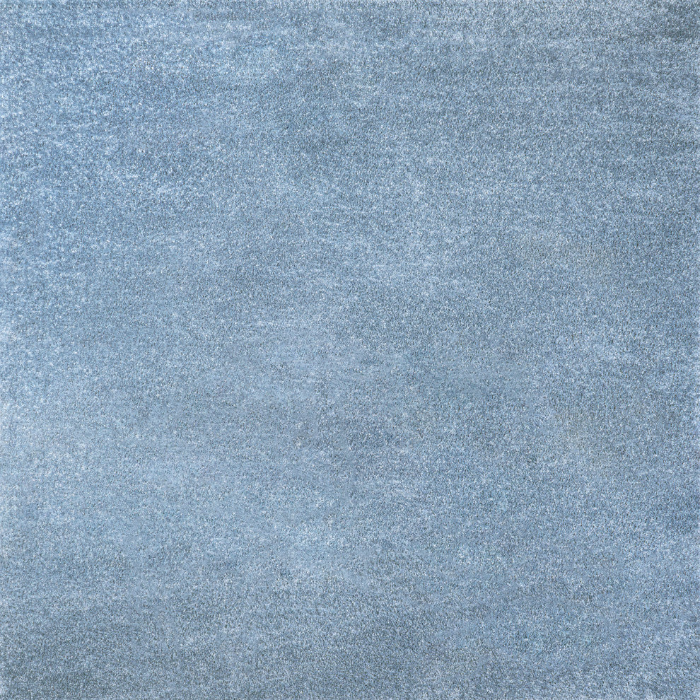 Haze Solid Low-Pile Classic Blue 7' Square Area Rug