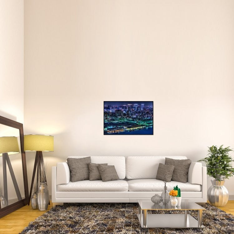 "Tokyo" Framed Canvas Giclee by Tomoshi Hara, 37x25"