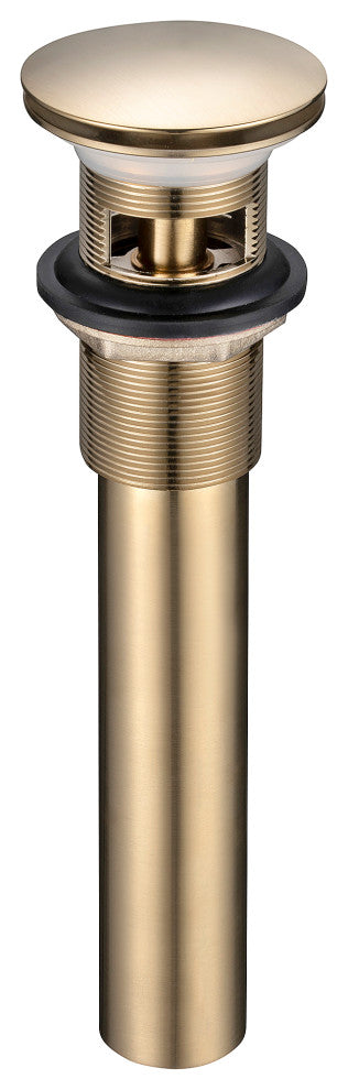 HEATGENE Bathroom Sink Drain, Pop Up Drain, Brushed Gold, With Overflow