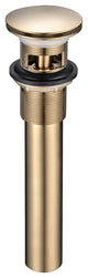 HEATGENE Bathroom Sink Drain, Pop Up Drain, Brushed Gold, With Overflow