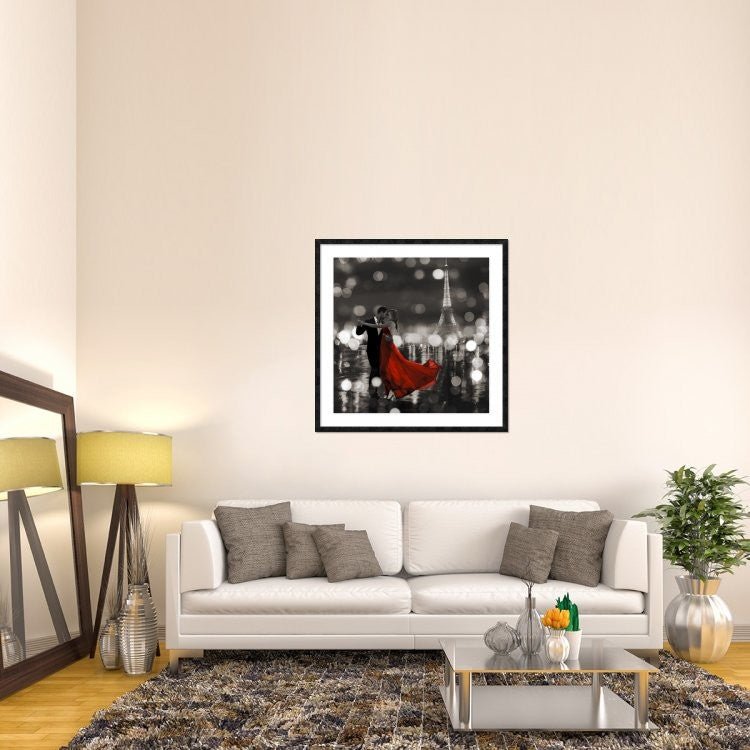 "Midnight in Paris (BW)" Framed Digital Print by Dianne Loumer, 44x44"