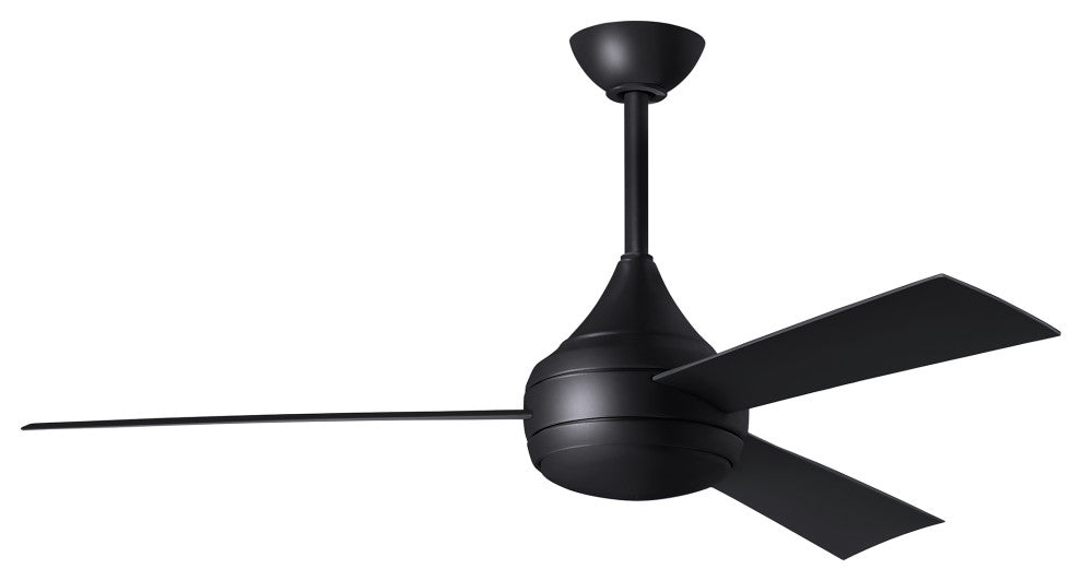 Donaire Paddle Fan Integrated LED, Matte Black, Matte Black Blades