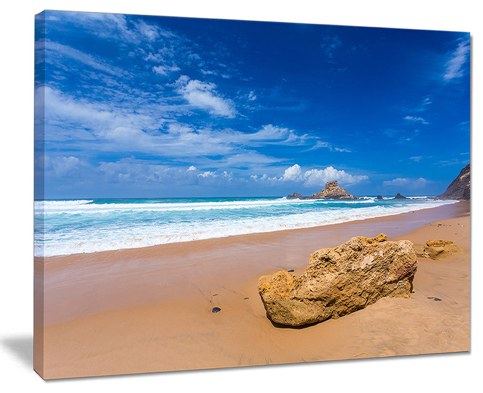 "Huge Brown Rock in Atlantic Seashore" Seashore Wall Art, 40"x30"
