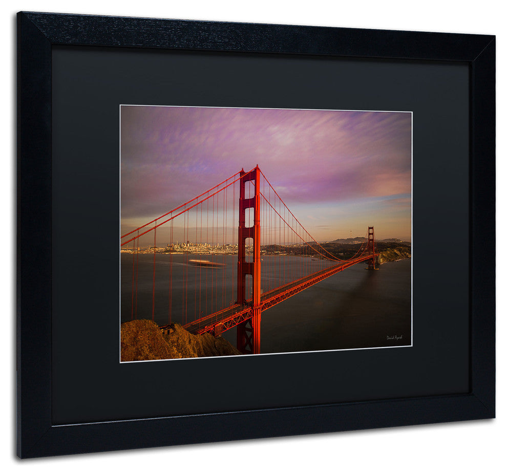 'Golden Gate Bridge' Matted Framed Canvas Art by David Ayash