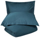 Navy Blue Twin 100% Cotton 300 Thread Count Washable Duvet Cover Set