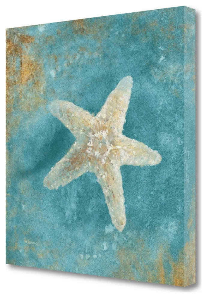 20" Majestic Starfish  in the Deep Blue Sea Giclee Wrap Canvas Wall Art
