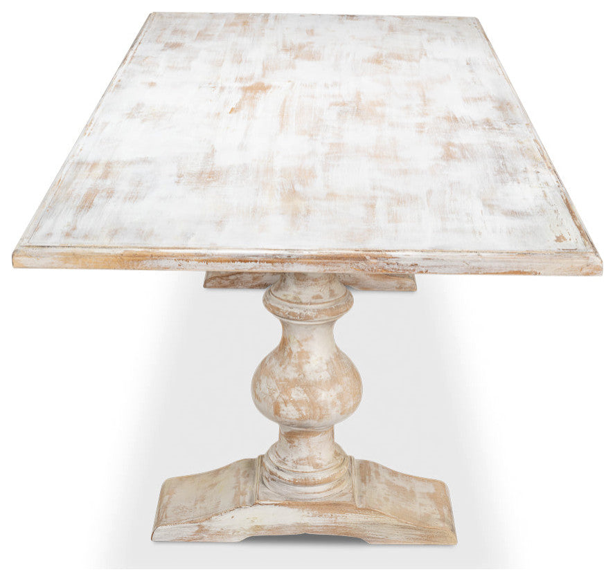 Lionisio Rectangle Trestle Dining Table Brown Traditional