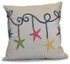 Decorative Holiday Pillow Geometric Print, Navy Blue, 16"x16"