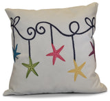 Decorative Holiday Pillow Geometric Print, Navy Blue, 16"x16"