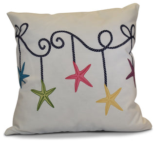 Decorative Holiday Pillow Geometric Print, Navy Blue, 16"x16"